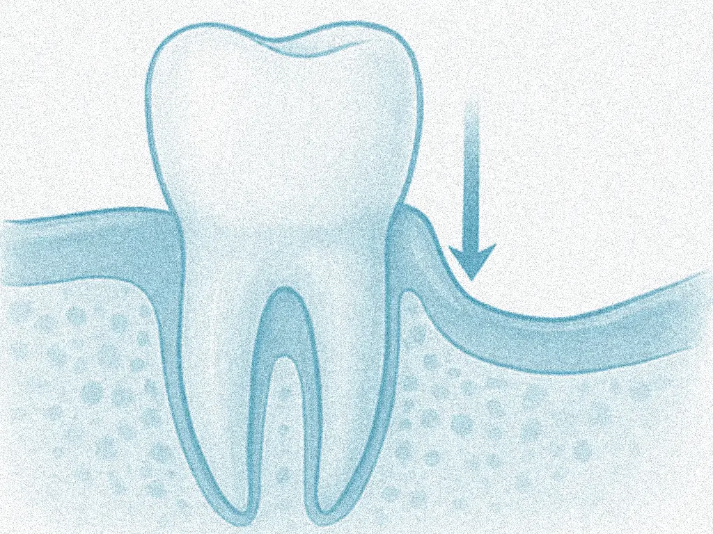 Image explicative d’une récession gingivale et de la greffe de gencive réalisée par la clinique Gumex à Montréal.